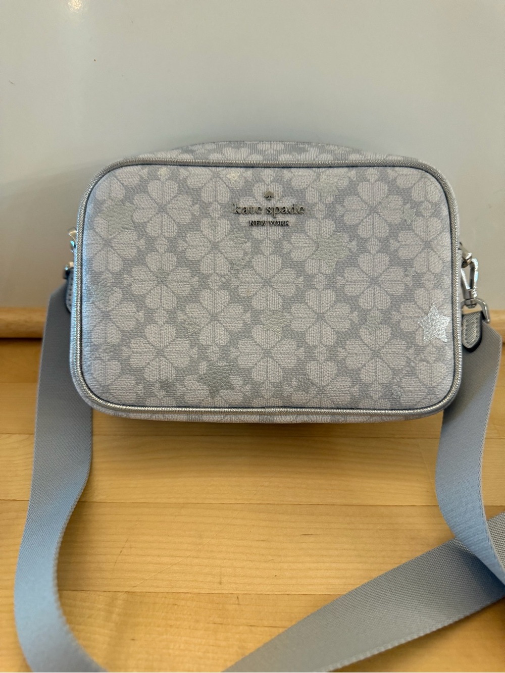 kate spade Gray Floral Crossbody Messenger Bag